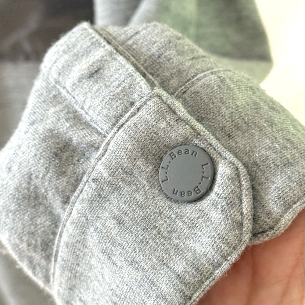 LL Bean Mens Slightly Fitted Shirt Jacket Gray Snap Front 516015 L REG - Picture 4 of 10